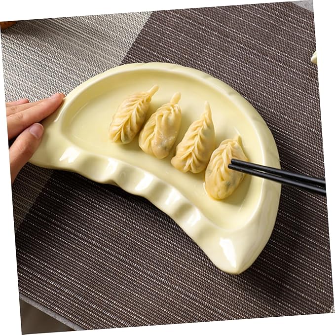 PRETYZOOM Charming Ceramic Dumpling Serving Plate Perfect for Snacks Appetizers and Fruits Suitable for Outdoor Gatherings