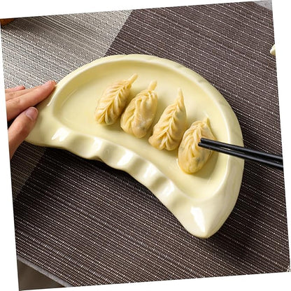PRETYZOOM Charming Ceramic Dumpling Serving Plate Perfect for Snacks Appetizers and Fruits Suitable for Outdoor Gatherings