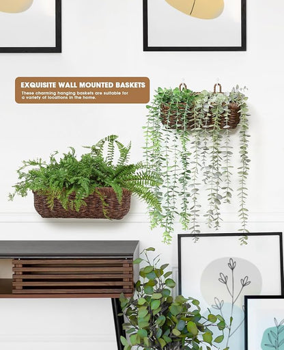 AceList Wall Hanging Basket, Boho Style Hand-Woven Hanging Storage Baskets