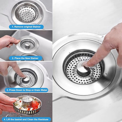 3-in-1 Kitchen Sink Drain Strainer & Stopper