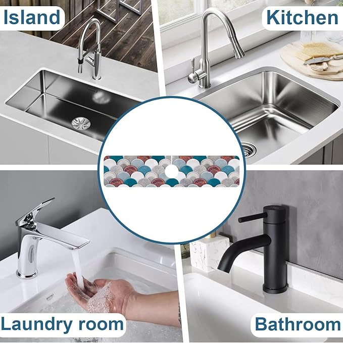 Wall Tiles Texture Sink Faucet Absorbing Mat Ceramic Decor Super Absorbent Fast