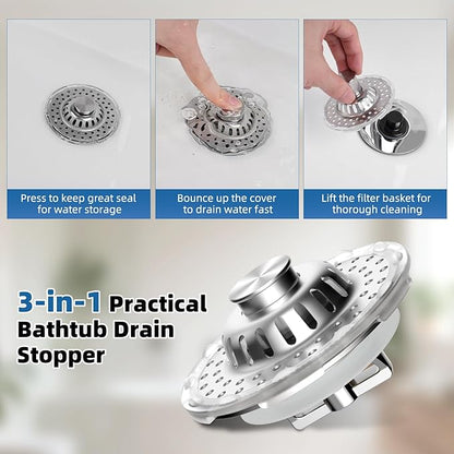 Universal Bathtub Drain Stopper Shower Drain Hair Catcher