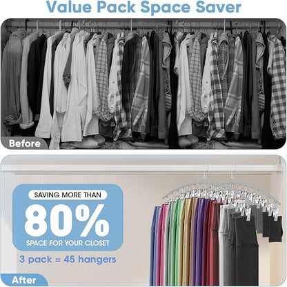 3 Pack Legging Organizer for Closet Hanging, Pants Hangers