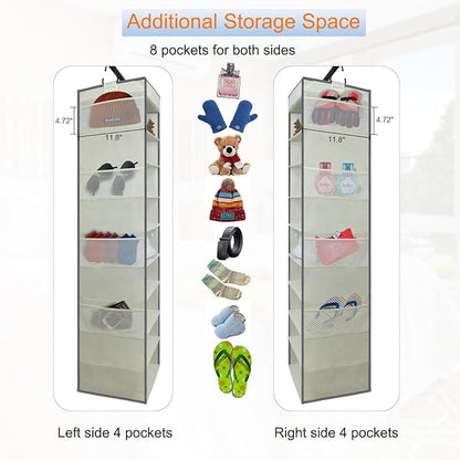 Large-Sized Hanging Shoe Organizer 10-Shelf, Sturdy Hanging Closet Organizer
