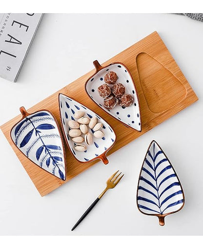 Appetizers Plates Ceramic Material Leaf Shape Design Snack Candy Saucers Bowls Sauce Dishes Kitchen Sushi Soy Sauce Dishes