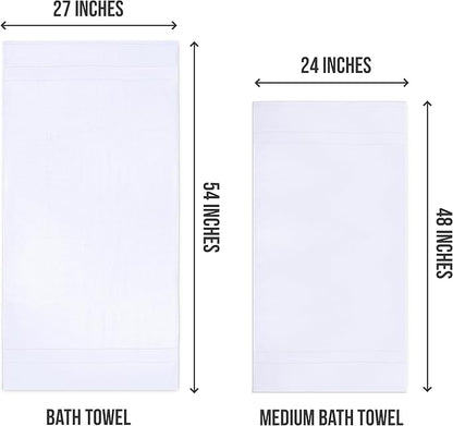 Utopia Towels 6 Pack Medium Bath Towel Set, 24 by 48 Inches, 500 GSM 100% Ring