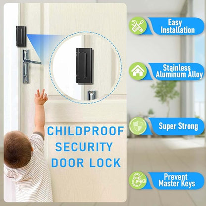 6Pack Home Security Door Reinforcement Lock, Childproof Safety Door Lock Latch