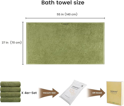 SEMAXE 4-Pack Luxury Bath Towels