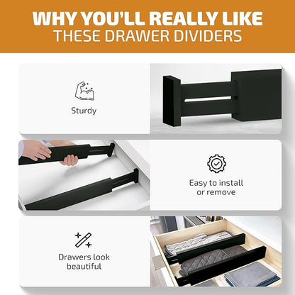 6 Pack Bamboo Drawer Dividers