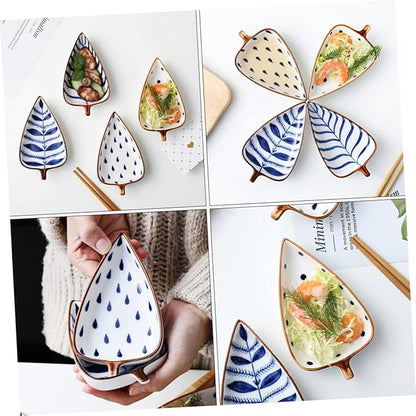 Alipis 3pcs Ceramic Sauce Dish Random Style Appetizer Plates for Dipping Sauces Condiments Seasoning Cute and Functional Kitchen Accessory