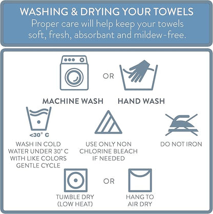NY Loft 100% Cotton 6 Piece Bath Towel Set | Grey Towels | Oeko-TEX® Standard