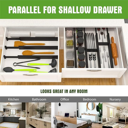 ANTOWIN 10pack Bamboo Drawer Dividers, Expandable Drawer Separators Splitter