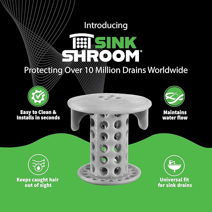 SinkShroom The Revolutionary Sink Drain Protector Hair Catcher/Strainer/Snare