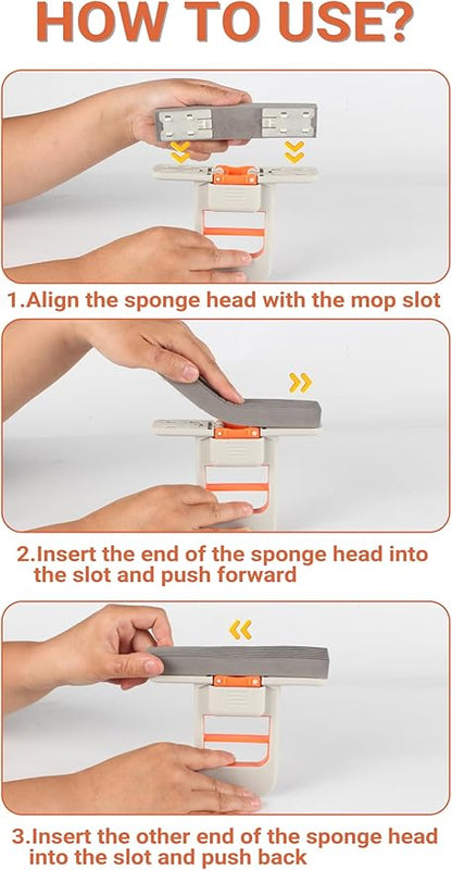 Self-Squeeze Mini Mop & Crevice Brush Set, Cleaning Tool