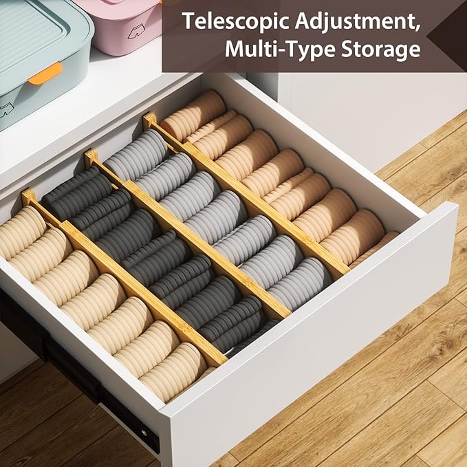 DUCOO 4 PCS Drawer Divider, Expandable Separators