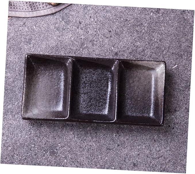 KICHOUSE 2pcs Ceramic Sauce Dishes with Versatile Square Shape Appetizer Plates for Dipping Sauces Fruits and Snacks Home Restaurant and Entertaining