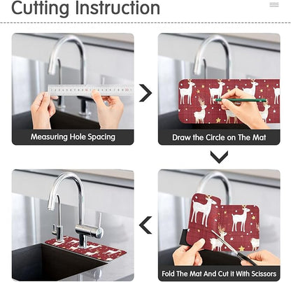 Kitchen Sink Splash Guard 1 PC 30 Inch Sink Faucet Mat Splash Guard