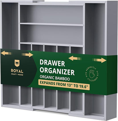 ROYAL CRAFT WOOD Luxury Bamboo Kitchen Drawer Organizer