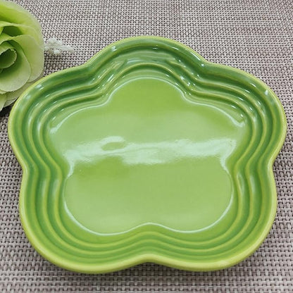 Small Ceramics Dish in Elegant Plums Blossoms Styles Multiple Color Appetizer Plates Perfect for Kitchen Dining Setting Flower Dish