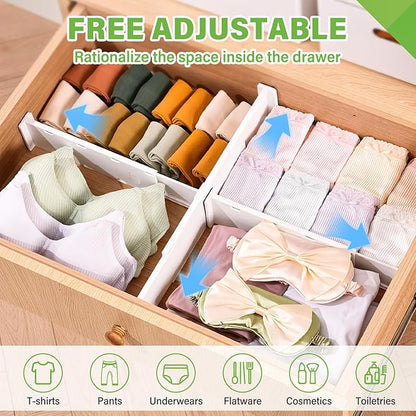 5 Pack Drawer Dividers 3.2" High Slim Organizers Expandable 10.8-17.9"