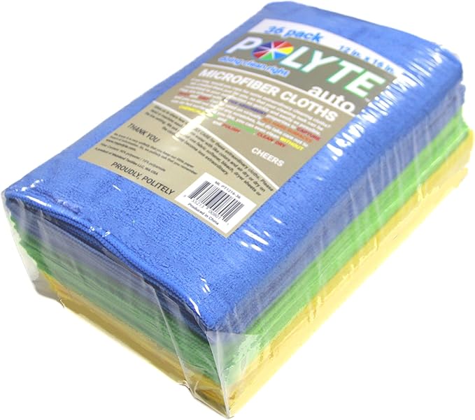 POLYTE Microfiber Cleaning Cloth, 12 x 16 in, 24 Pack
