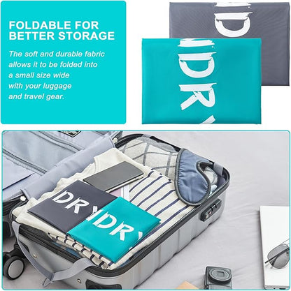 2 Pack XL Travel Laundry Bag, Machine Washable Dirty Clothes Organizer