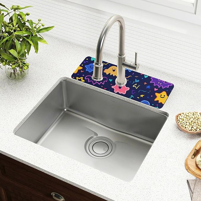 Kitchen Sink Splash Guard 1 PC 14.7 Inch Sink Faucet Mat Splash Guard