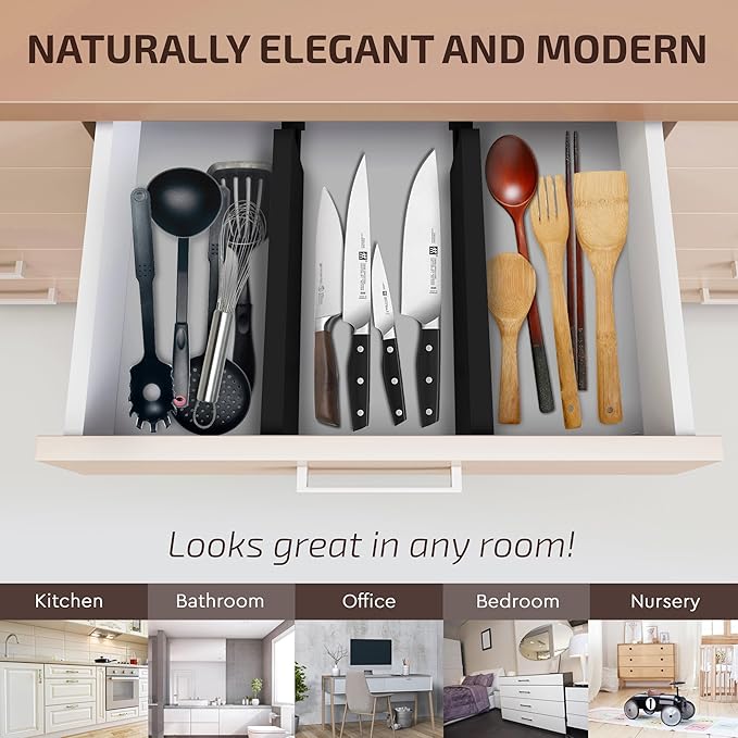 6 Pack Bamboo Drawer Dividers