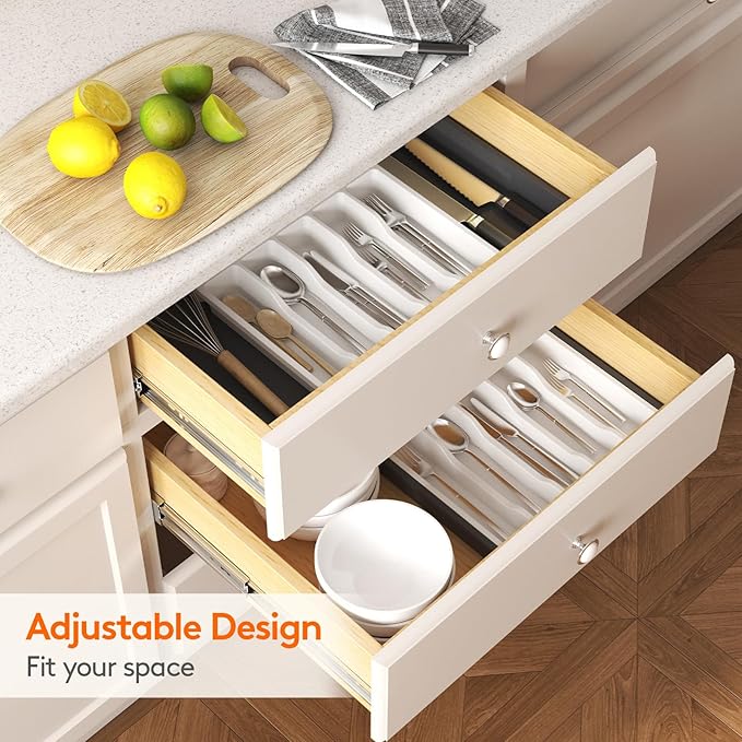 Lifewit Silverware Drawer Organizer, Expandable Utensil Tray