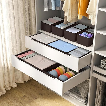 DIMJ Drawer Organizer Clothes, 12 Pack Underwear Organizer, Foldable Closet