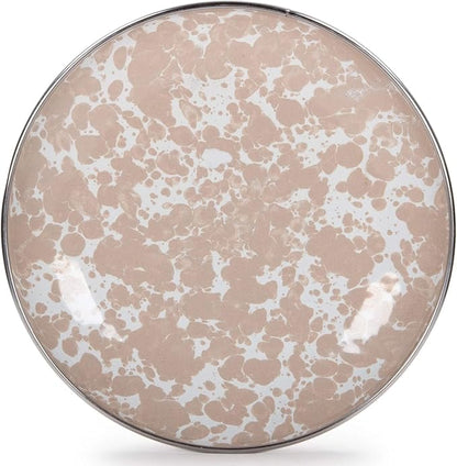 Golden Rabbit Enamelware Appetizer Plates, 6 inch, Taupe Swirl, Set of 4