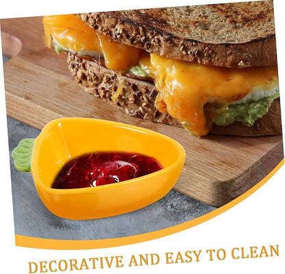 Ciieeo Carrot Shaped Ceramic Sauce Plate Multi-use Plate Dipping Bowl Soy Sauce Vinegar Mustard Dish