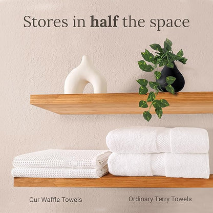 GILDEN TREE Waffle Towels for Bathroom, 100% Cotton Quick Dry Towel, Waffle