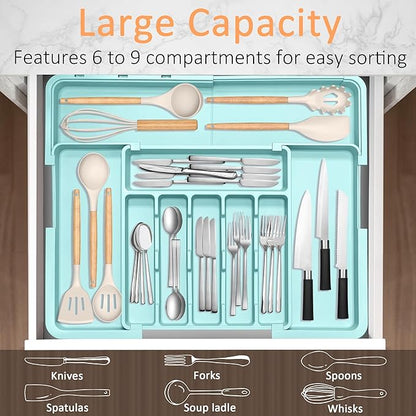 Silverware Organizer Expandable Kitchen Utensil Drawer Organizer Large BPA Free