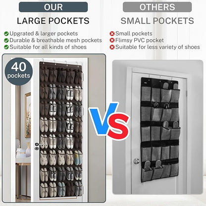 40-Pocket Over the Door Shoe Organizer