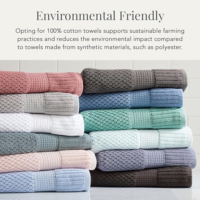 NY Loft 100% Cotton Bath Towel 4 Pack | Super Soft & Absorbent Quick-Dry Bath