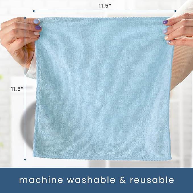 S&T INC. 50 Pack Microfiber Cleaning Cloth, Bulk Towels