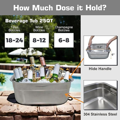 2-Piece 48" Rectangular Propane Fire Pit for Outside Patio with Hidden Tank Table & Ice Bucket, 50,000 BTU Fireplaces with Lid, Glass Rocks, Cover(Black w/Ice Bucket)