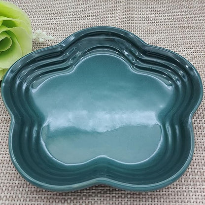 Small Ceramics Dish in Elegant Plums Blossoms Styles Multiple Color Appetizer Plates Perfect for Kitchen Dining Setting Flower Dish
