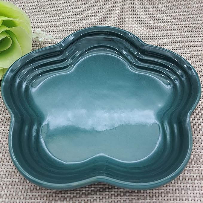 Small Ceramics Dish in Elegant Plums Blossoms Styles Multiple Color Appetizer Plates Perfect for Kitchen Dining Setting Flower Dish