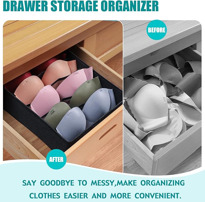 Drawer under Cabinet Clothes Organizer 5 Cell Foldable Storage Cubes Underwear