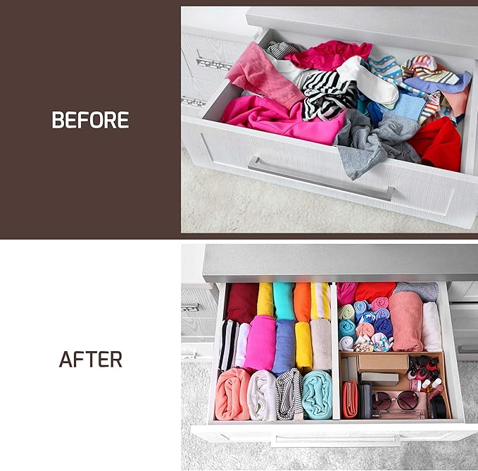 6 Pack Bamboo Drawer Dividers