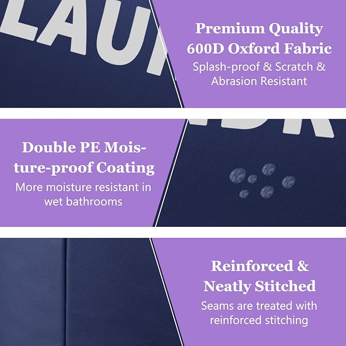 2Pack 95L Big Clothes Hamper for Family, Collapsible Laundry Baskets