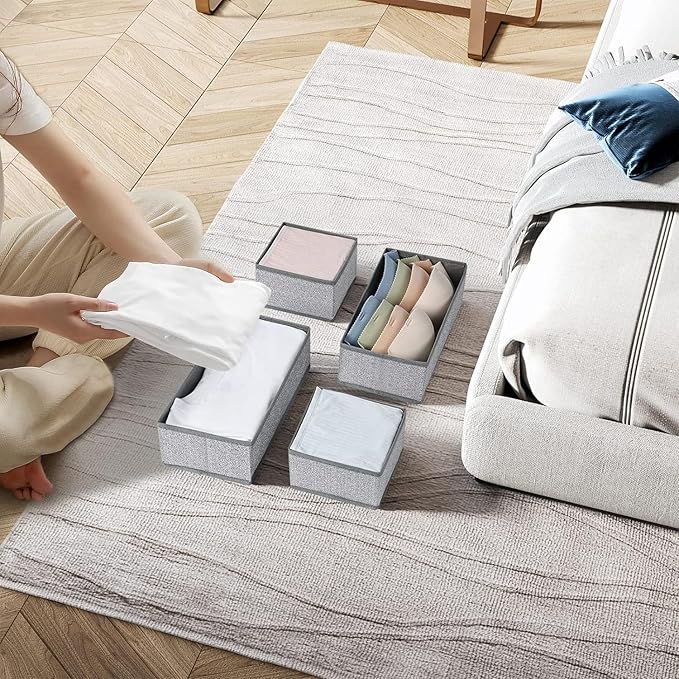 DIMJ Drawer Organizers for Clothing, Fabric Closet Organizers and Storage