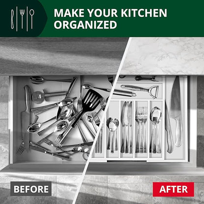 ROYAL CRAFT WOOD Luxury Bamboo Kitchen Drawer Organizer