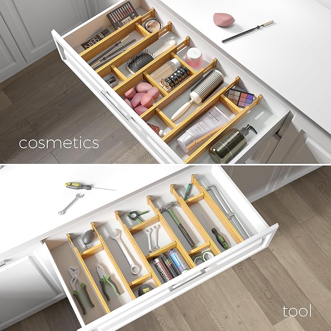 Adjustable Bamboo Drawer Dividers