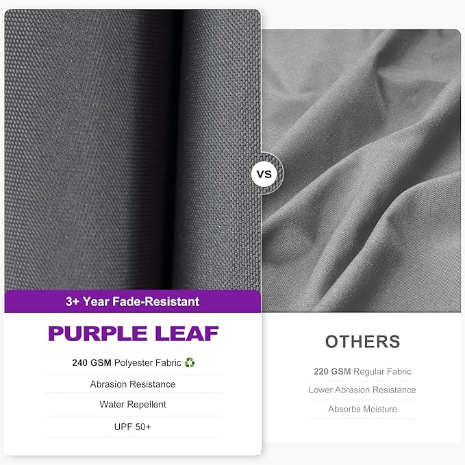 PURPLE LEAF 9' X 12' Right-left Tilt Patio Umbrella with Base Outdoor Cantilever Swivel Rectangle Umbrella Offset Umbrella with 360-degree Rotation for Garden Deck Pool Patio Light Grey