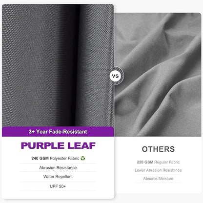 PURPLE LEAF 8.2' X 11.5' Tilting Patio Umbrella with Base Outdoor Cantilever Swivel Rectangle Umbrella Offset Umbrella with 360-degree Rotation for Garden Deck Pool Patio Light Grey