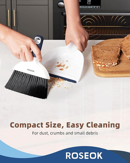 Mini Broom and Dustpan Set for Cleaning, Compact Desktop Dustpan