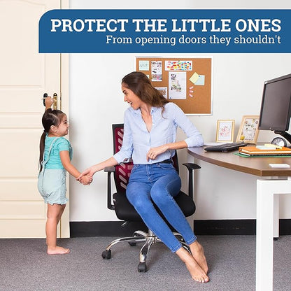 Door Lever Lock – Prevents Toddlers from Opening Doors – Easy One-Hand Operation